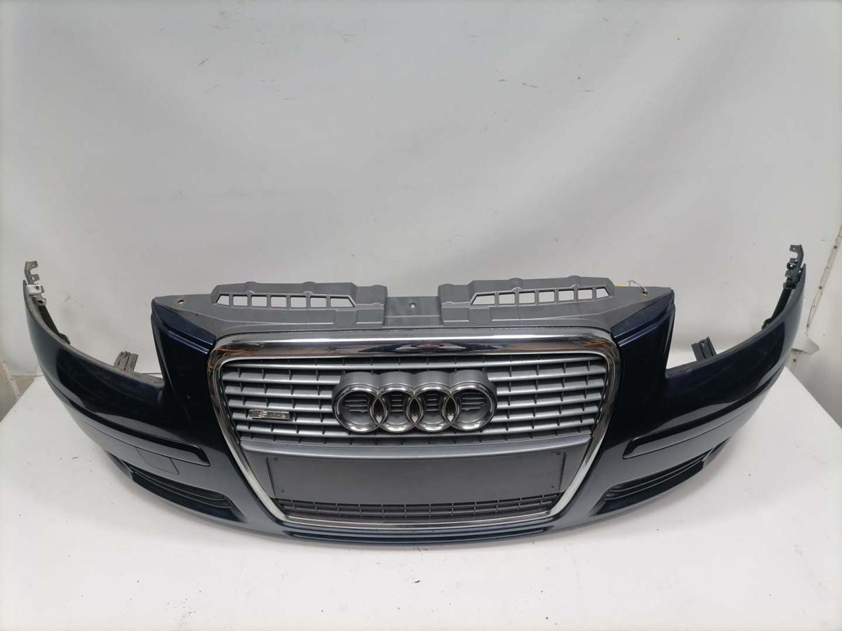 Audi A3 8P original Sto&szlig;stange Sto&szlig;f&auml;nger vorn LZ5J Moroblau BJ03